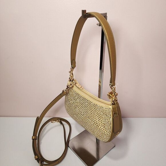 NWT Coach CW322 Teri Mini Crossbody Bag Yellow Gold Crystal - Picture 4 of 6